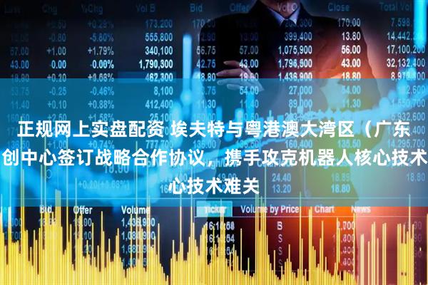 正规网上实盘配资 埃夫特与粤港澳大湾区（广东）国创中心签订战略合作协议，携手攻克机器人核心技术难关